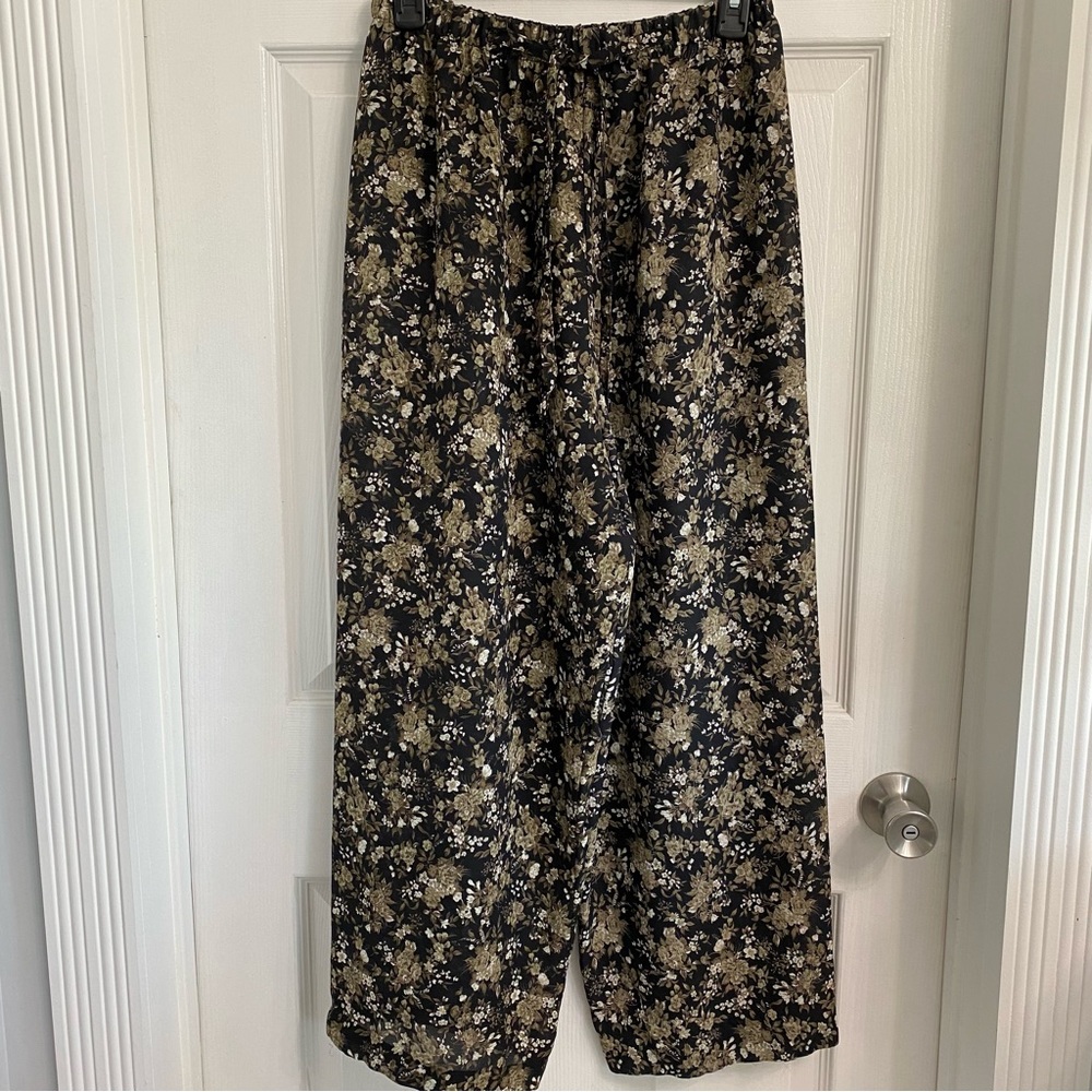 Vintage Blue women’s sheer floral straight leg pants